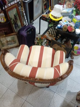 Sillón Clásico de Tela a Rayas