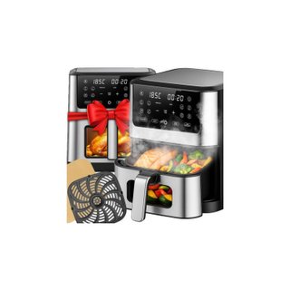 Freidora aire 8L 1800W ventana cajón negro
