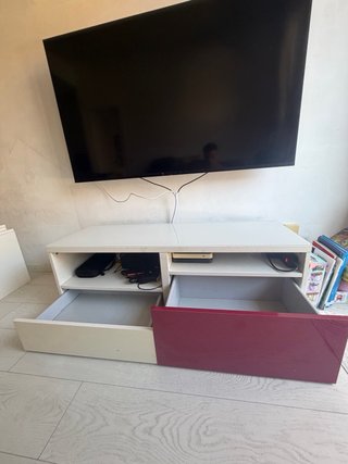 Mueble TV IKEA BESTÅ cristal y 2 cajones