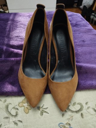 Zapatos de Tacón Bershka Ante Marrón