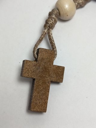 Rosario madera San Benito artesanal azul