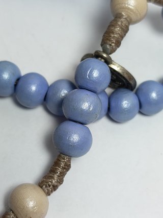 Rosario madera San Benito artesanal azul