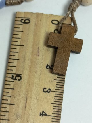 Rosario madera San Benito artesanal azul
