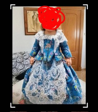 Cancán Fallera Infantil Blanco con aro.