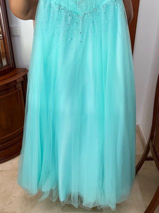 Vestido de 15 años turquesa con pedrería