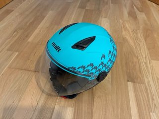 Casco Moto Unik Scooter Negro y Verde