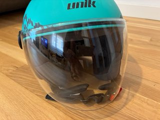 Casco Moto Unik Scooter Negro y Verde