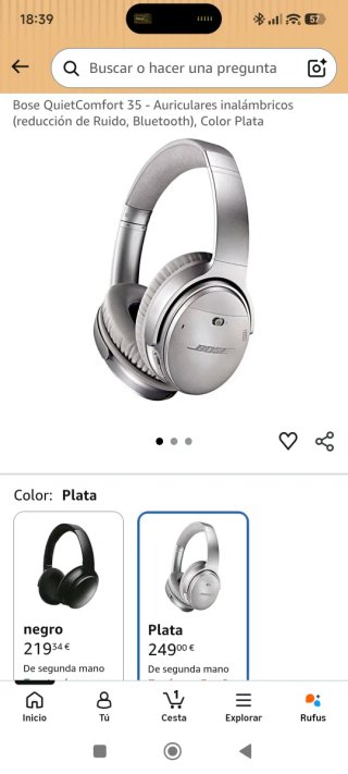 Bose QuietComfort 35 Plata