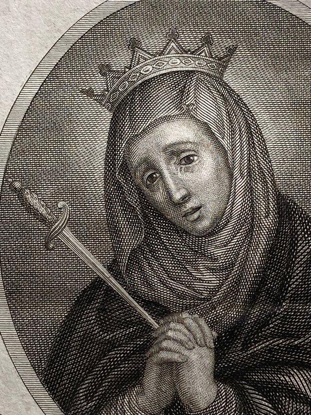 Antiquísimo grabado Virgen de los Dolores