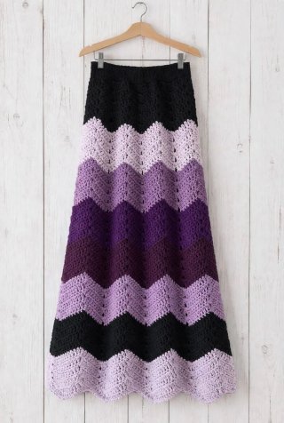 Falda de crochet larga