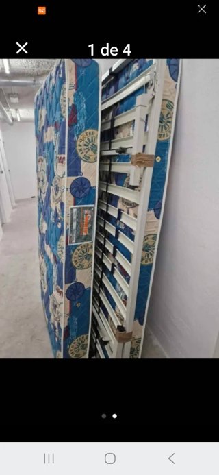 Cama nido azul y blanca
