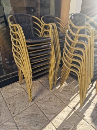 Sillas terraza bar, aluminio y plastico