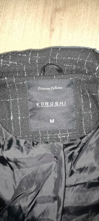 Abrigo mujer de Koroshi Negro. Talla M