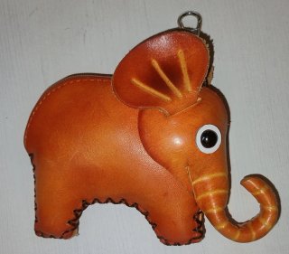 Monedero Llavero de Piel Elefante cuero