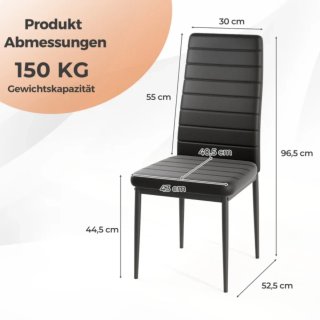 4x Sillas Comedor COSTWAY KC57384DK-A Polipiel