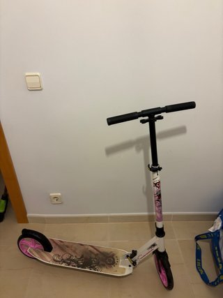 Patinete Plegable Blanco y Rosa
