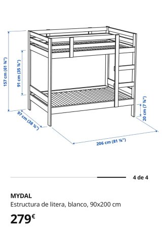 Litera Mydal IKEA Blanca