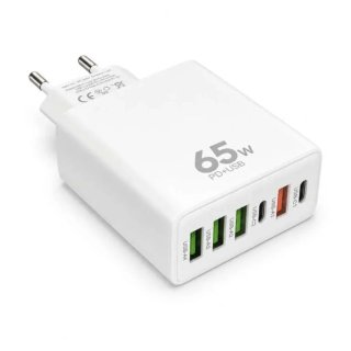 Cargador Klack 65W 2 USB-C 4 USB