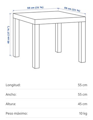 Mesa auxiliar LACK de IKEA blanca