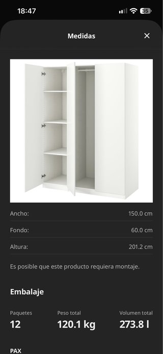 Armario Pax Ikea Blanco