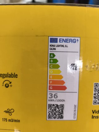 Ventilador de techo Calima con luz