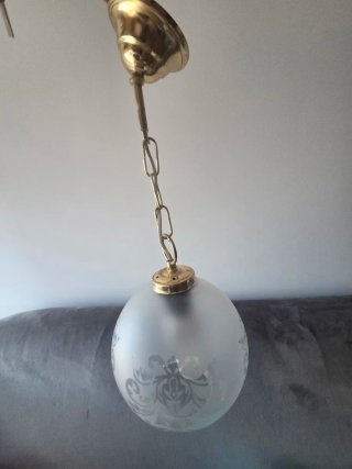 Lámpara colgante antigua cristal y metal