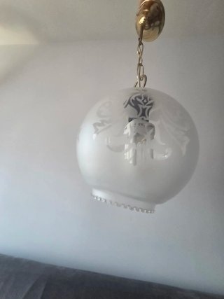 Lámpara colgante antigua cristal y metal