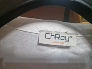 Camicia ChRoy in lino e viscosa bianca XL