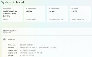 Dell OptiPlex 7040 micro | i5 | 16Gb | 256Gb NVMe
