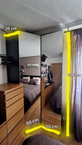 Armario esquinero 2 modulos IKEA puertas espejos