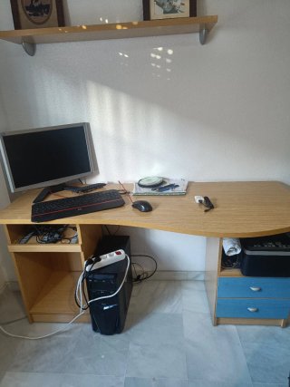Mueble juvenil modular madera y azul