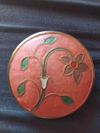 Joyería Vintage Flor Roja y Verde