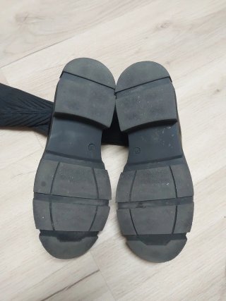 Mocasines negros con calcetín moda italiana, N° 38
