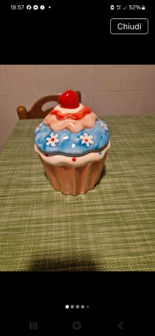Zuccheriera in ceramica a forma di cupcake
