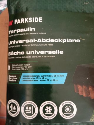 Lona Multiusos Parkside 3x4m con cuerda