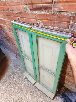 Ventana Antigua Madera Retro (2 Hojas) Cristal