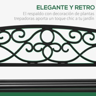 Banco de jardín 2 plazas metal negro