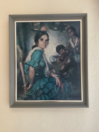 Cuadro al óleo escena flamenca 70x59cm