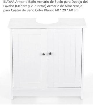 Armario Baño IKAYAA Blanco Madera 60x29x60cm