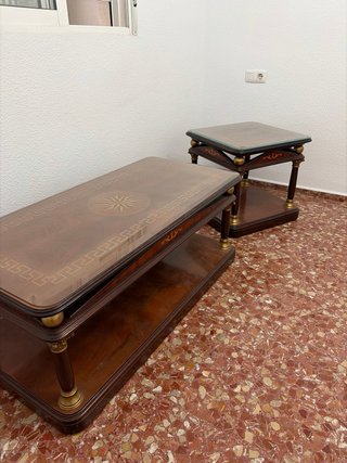Set de 2 Mesas Auxiliares de Marquetería