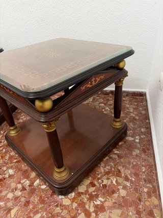 Set de 2 Mesas Auxiliares de Marquetería