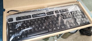 Teclado HP PC Ordenador USB Negro/Plateado