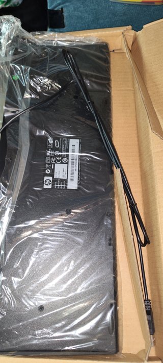 Teclado HP PC Ordenador USB Negro/Plateado