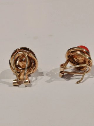 Pendientes Oro 18k y Coral Natural
