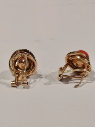 Pendientes Oro 18k y Coral Natural