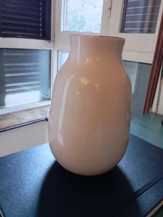 Jarrón de Cerámica Blanco y Marrón