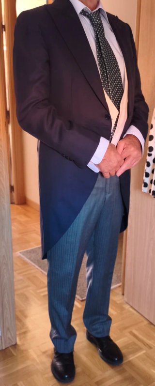 Traje de boda negro y gris