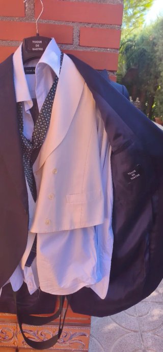 Traje de boda negro y gris