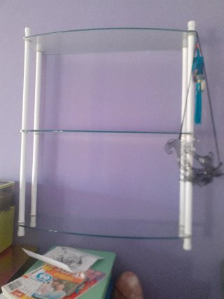 Estantería de Pared con Baldas de Cristal