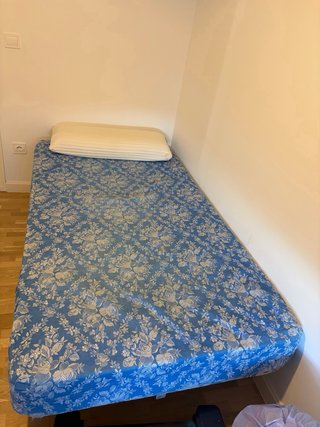 Colchón Flex, base tapizada y Almohada